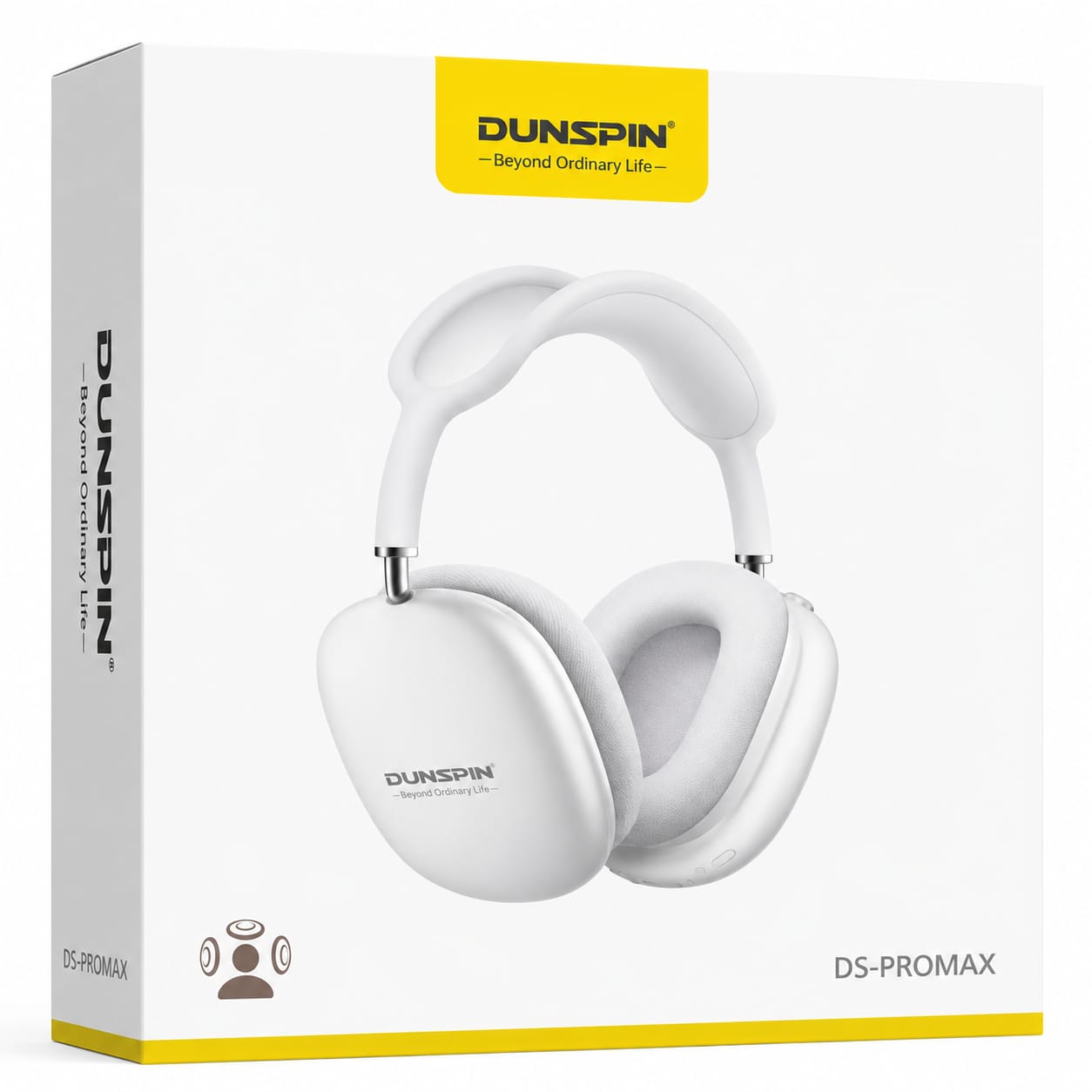 Dunspin DS-PROMAX Bluetooth Beyaz Kafa Üstü Kulaklık - Görsel 2