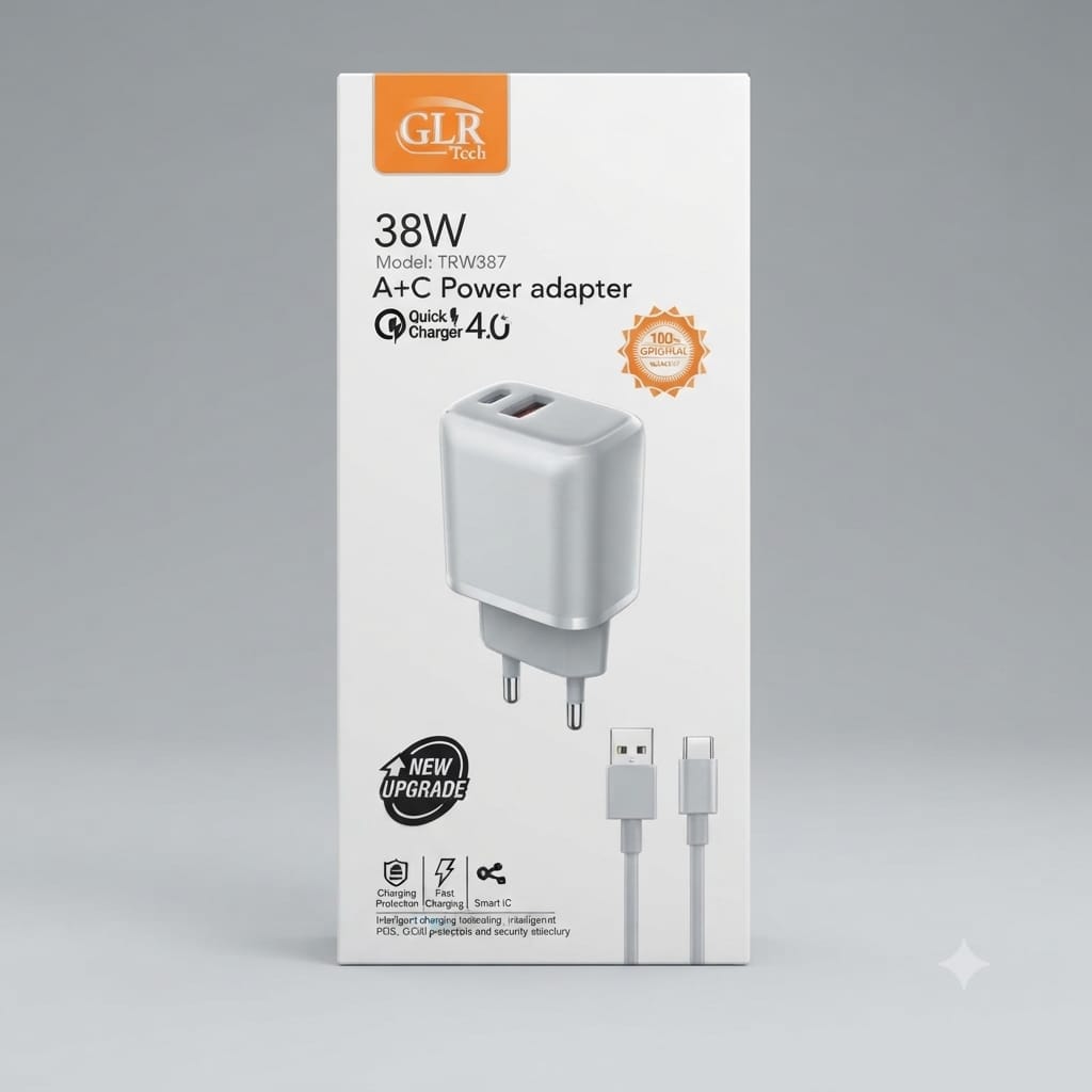 GLR_Tech TRW-387 Type-C 38W Seyahat Hızlı Şarj Aleti - Görsel 2