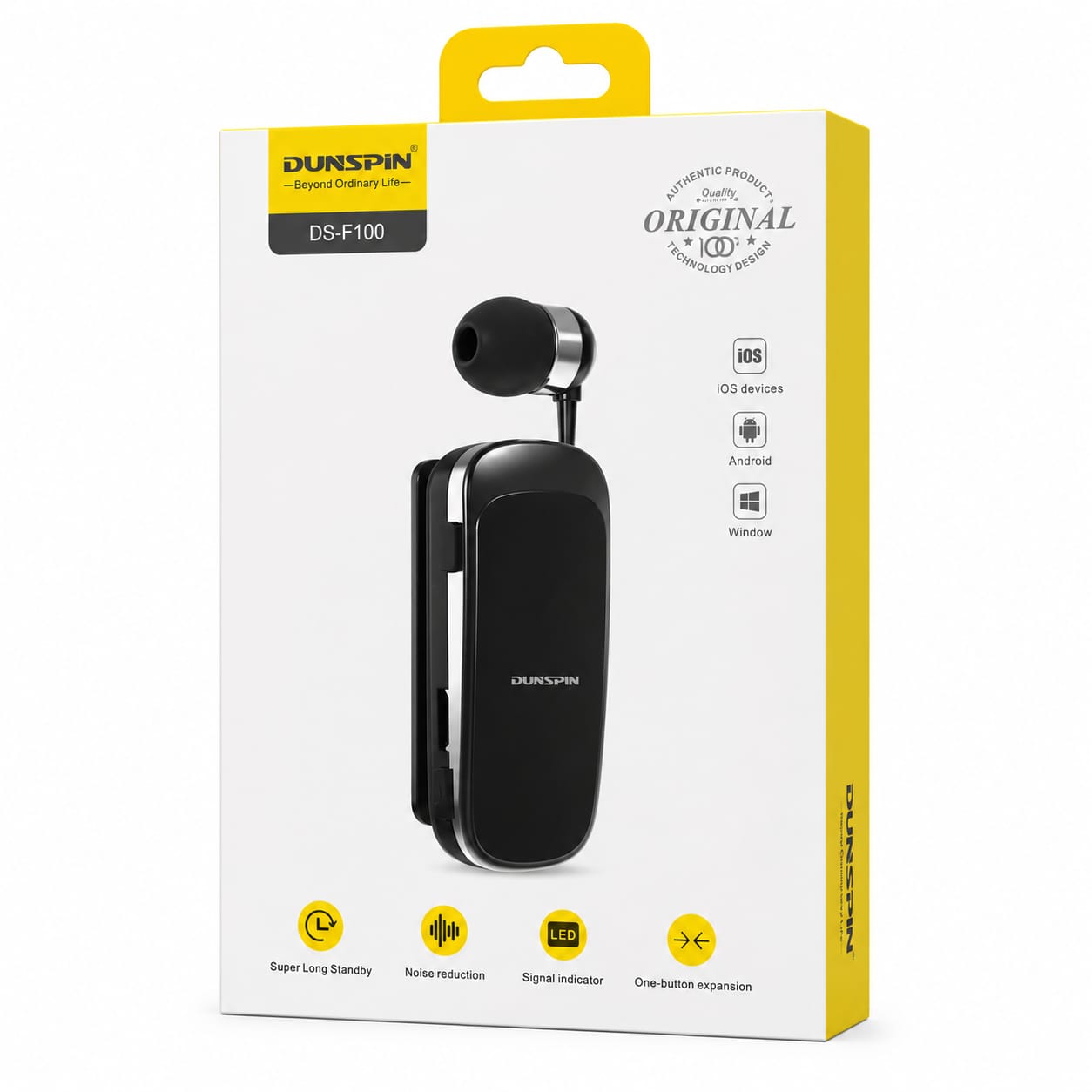 Dunspin DS-F100 Makaralı Tekli Bluetooth Kulaklık - Görsel 2