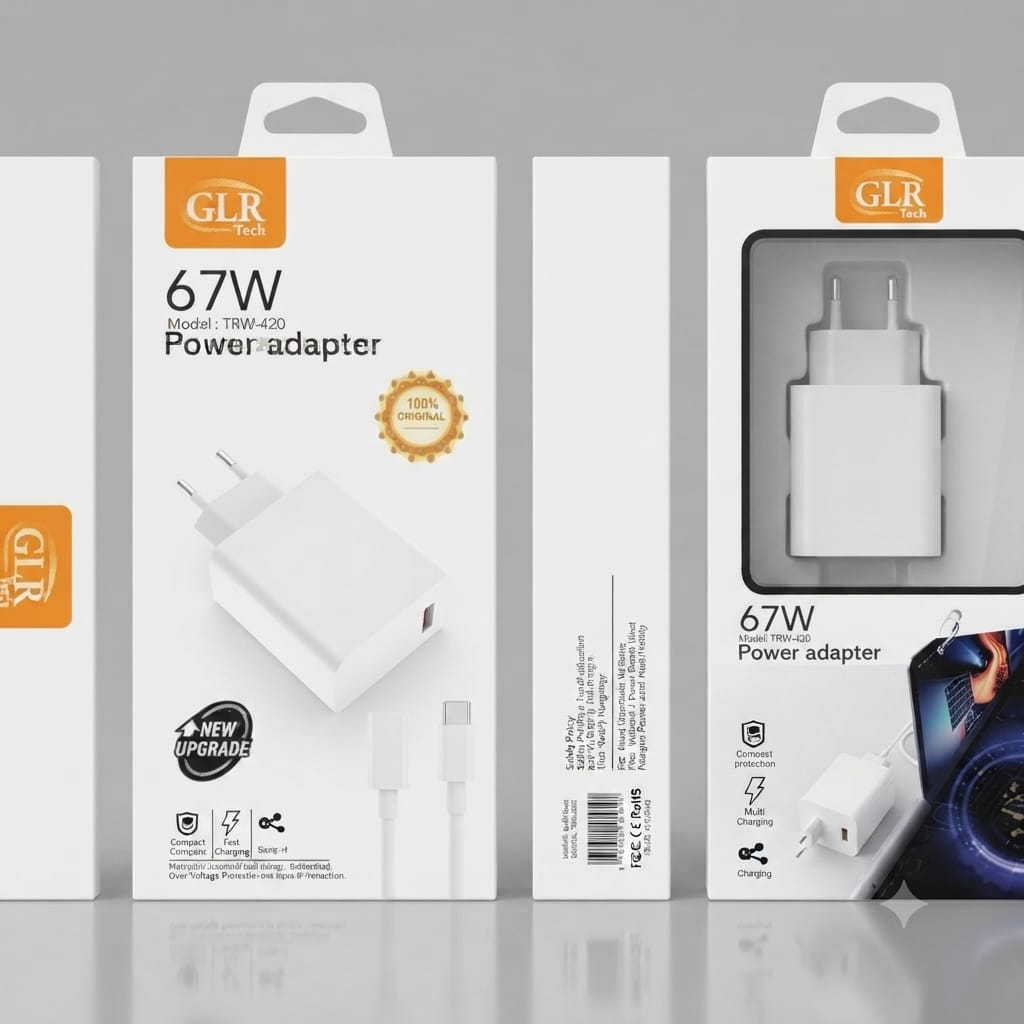 GLR_Tech TRW-420 Type-C 67W Seyahat Hızlı Şarj Aleti - Görsel 2