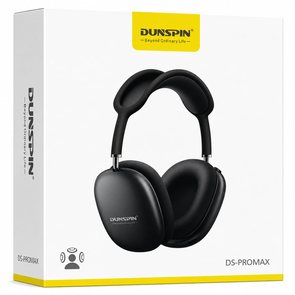 Dunspin DS-PROMAX Bluetooth Siyah Kafa Üstü Kulaklık - Görsel 2