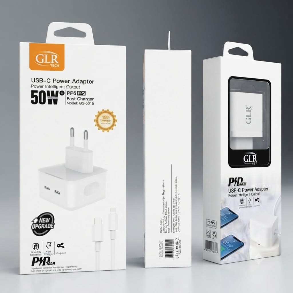 GLR_Tech TRW-460 Type-C to Lightning 50W Seyahat Hızlı Şarj Aleti - Görsel 2