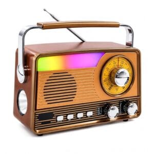 GLR YG-7031 RGB Işıklı ve Fenerli Nostaljik Görünümlü Bluetooth Radyo Hoparlör