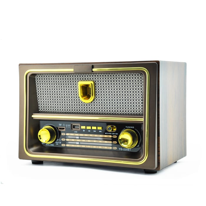 GLR YG-220BT Nostaljik Görünümlü Bluetooth Radyo Hoparlör - Görsel 3