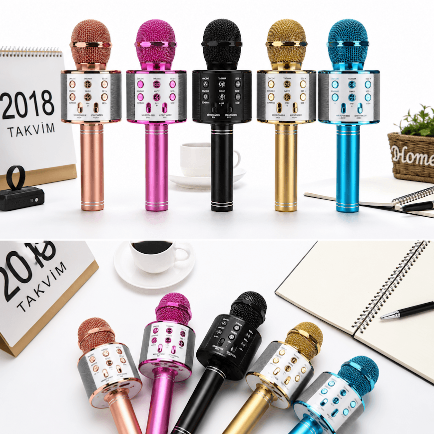 GLR WS-858 Dahili Hoparlörlü Bluetooth Karaoke Mikrofon - Görsel 6