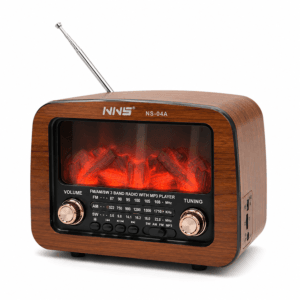 GLR NS-04A Nostaljik Şömine Görünümlü Bluetooth Radyo Hoparlör