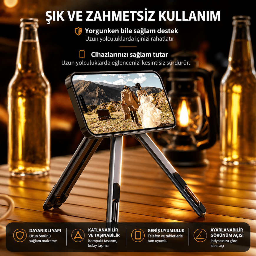 Dunspin CR-B15 Ayarlanabilir Manyetik Özellikli Alüminyum Tablet Telefon Standı - Görsel 2