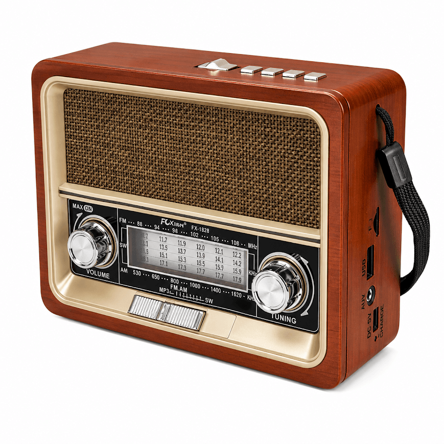 GLR YG-2111 Led Fenerli Nostaljik Görünümlü Bluetooth Radyo Hoparlör - Görsel 3