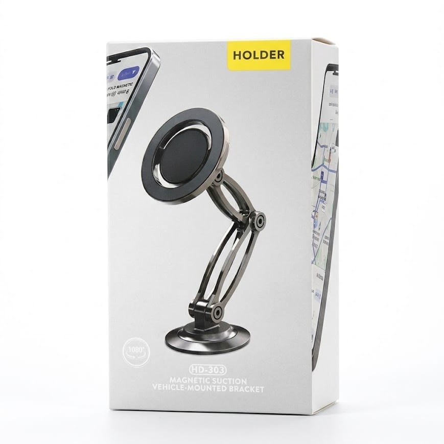 GLR HD-303 MagSafe manyetik katlanabilir metal araç ve masaüstü telefon tutucu stand