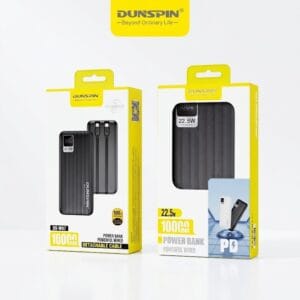 Dunspin DS-W07 Dijital Göstergeli 10000 mAh Dahili Kablolu 22,5W Powerbank
