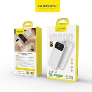 Dunspin DS-W18 Dijital Göstergeli 10000 mAh Dahili Kablolu 22,5W Powerbank