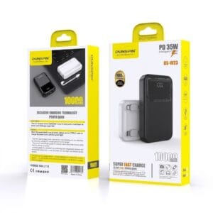 Dunspin DS-W23 Dijital Göstergeli 10000 mAh Dahili Kablolu 35W Powerbank
