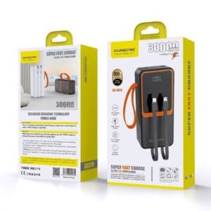 Dunspin DS-W28 Dijital Göstergeli 30000 mAh Dahili Kablolu 22,5W Powerbank