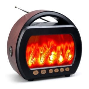 GLR FP-535 nostaljik şömine görünümlü Bluetooth radyo hoparlör retro dış kasa