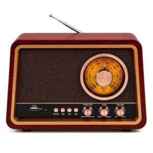 GLR R-2099BT nostaljik ahşap görünümlü Bluetooth radyo hoparlör