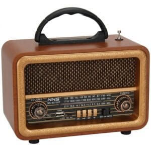 GLR NS-8070BT nostaljik ahşap görünümlü Bluetooth radyo hoparlör