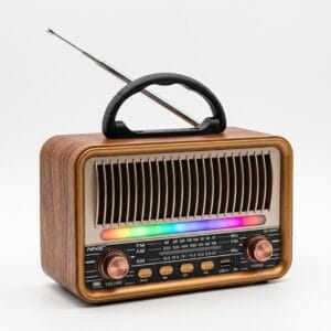 GLR NS-7069BT nostaljik ahşap görünümlü Bluetooth radyo hoparlör