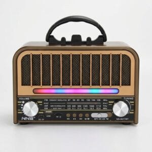GLR NS-6677BT nostaljik ahşap görünümlü Bluetooth radyo hoparlör