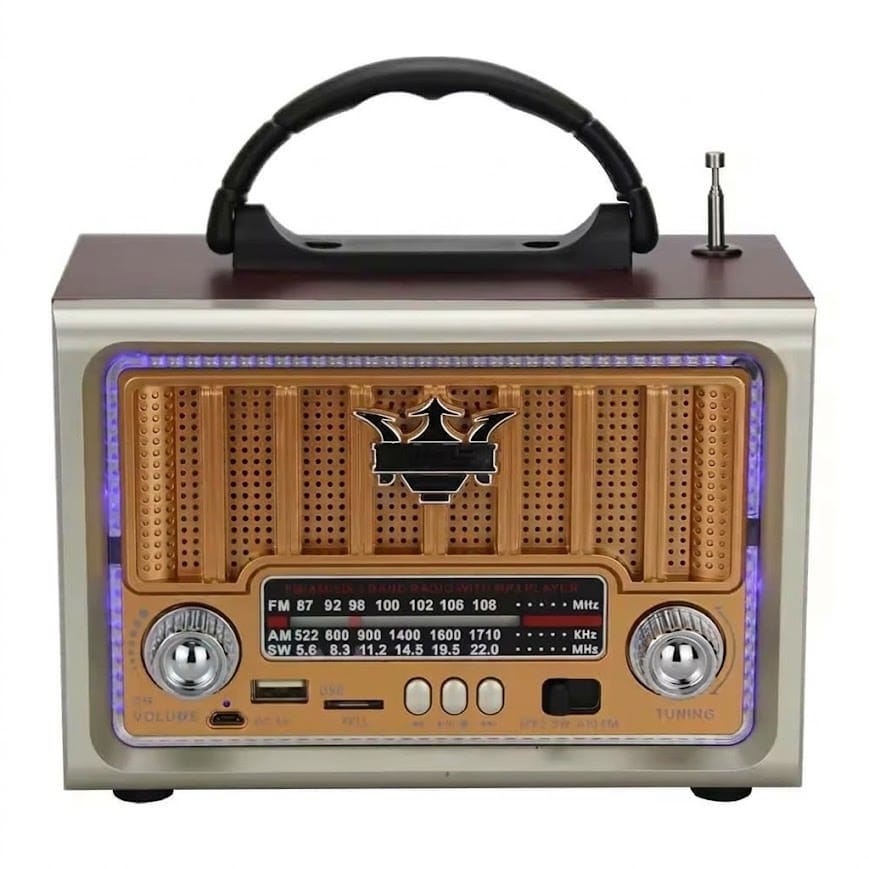 GLR NS-8891BT nostaljik ahşap görünümlü Bluetooth radyo hoparlör