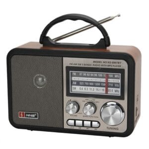 GLR NS-8897BT nostaljik ahşap görünümlü Bluetooth radyo hoparlör
