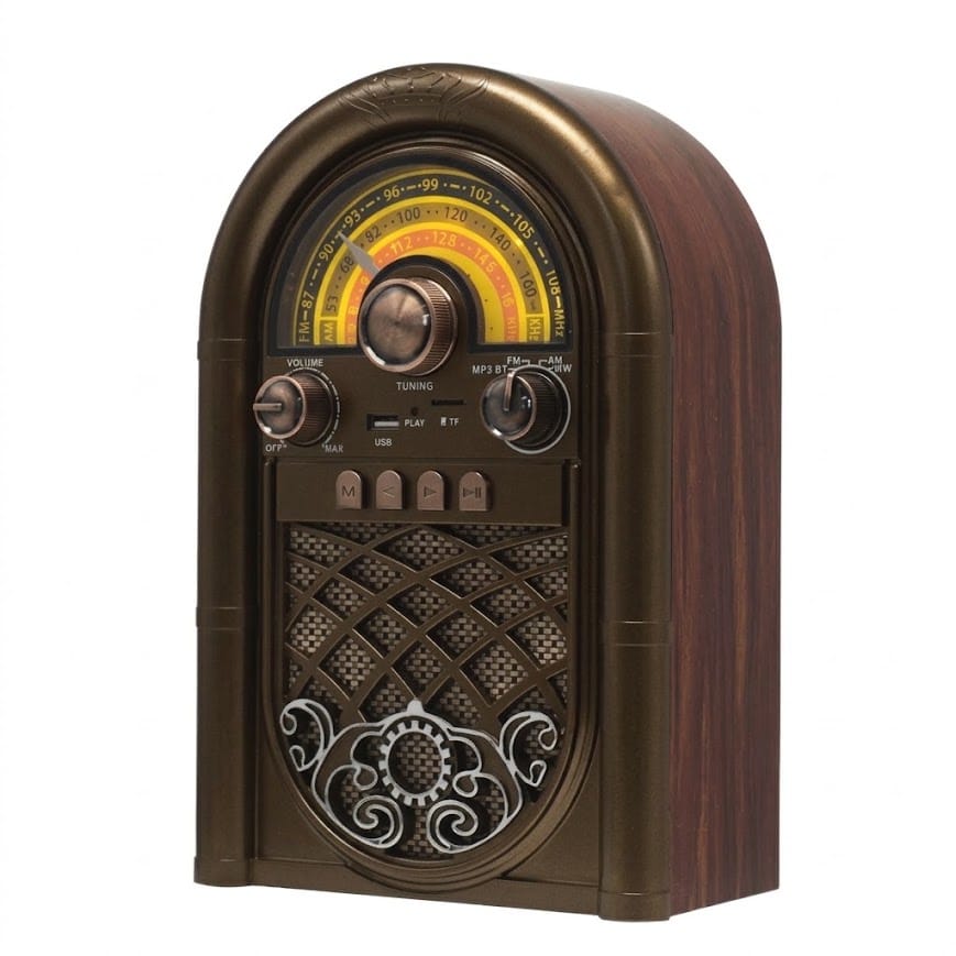 GLR R-1950BTL nostaljik ahşap görünümlü Bluetooth radyo hoparlör