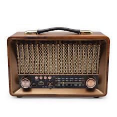 GLR R-1918BT nostaljik ahşap görünümlü Bluetooth radyo hoparlör