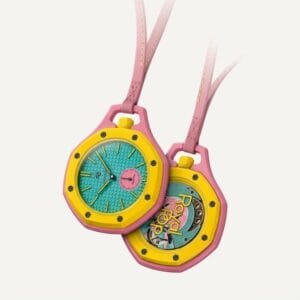 GLR Boyol Pop analog saat askılı sarı çanta charmı sekizgen kasa