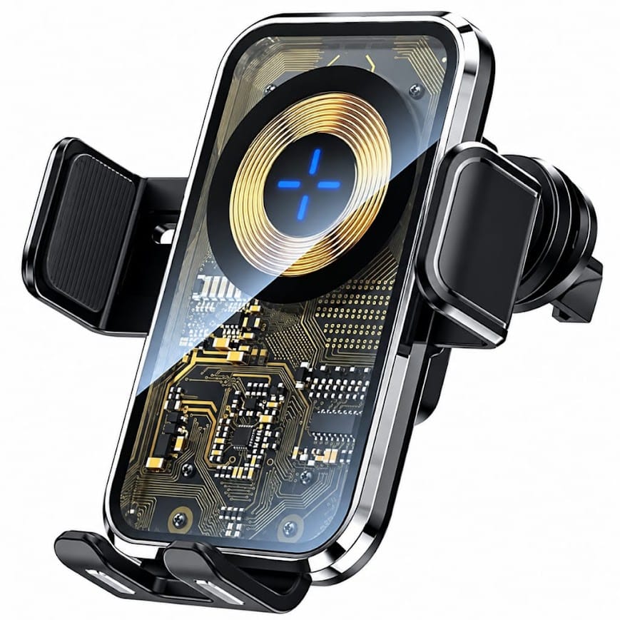 GLRTech X11 kablosuz şarj özellikli araç havalandırma telefon tutucu
