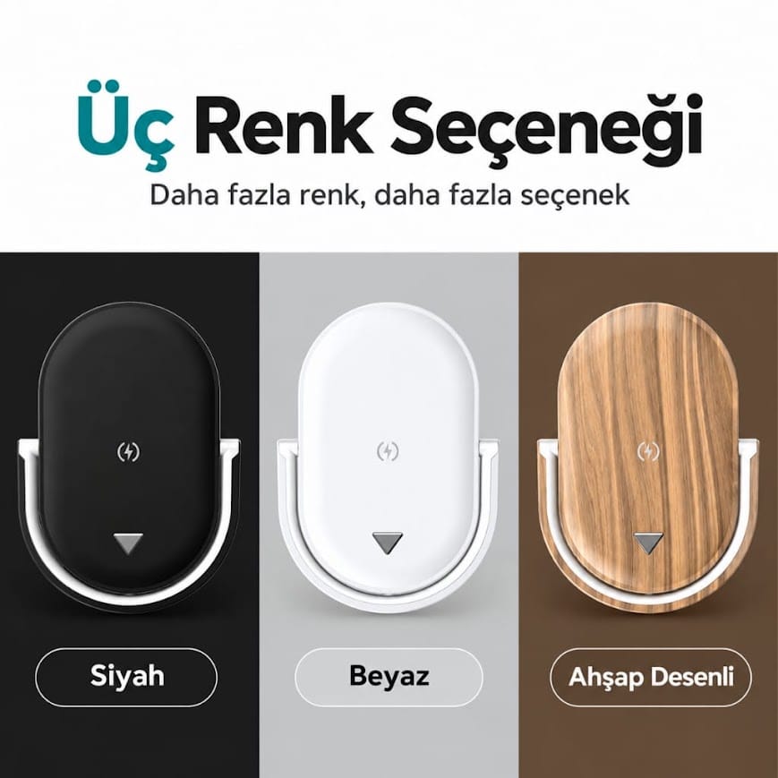GLRTech SYJ-H038 dokunmatik kontrollü akıllı gece lambalı kablosuz şarj pedi