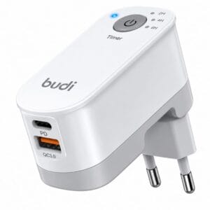 Budi M8J030TE zaman ayarlı Type-C PD ve QC3.0 hızlı şarj adaptörü