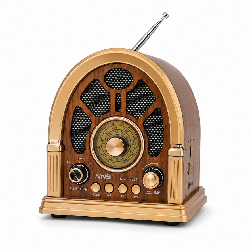 GLR NS-7228BT Nostaljik Görünümlü Bluetooth Radyo Hoparlör