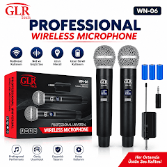 JRL WN-06 çift el tipi kablosuz UHF karaoke ve sahne mikrofon seti ve alıcı ünitesi
