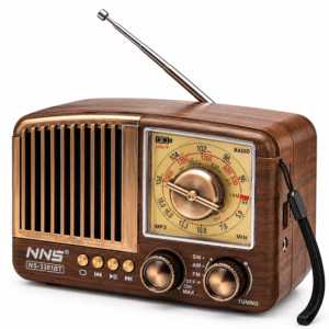 GLR NS-3381BT nostaljik ahşap görünümlü Bluetooth radyo hoparlör