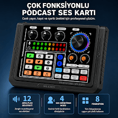 GLR P80 Taşınabilir Profesyonel Podcast Stüdyo Ses Kartı - Görsel 4