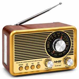 GLR NS-6676BT nostaljik ahşap görünümlü Bluetooth radyo hoparlör