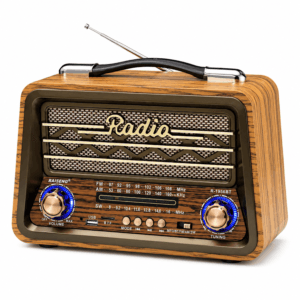 GLR R-1956BT nostaljik ahşap görünümlü Bluetooth radyo hoparlör