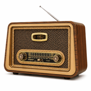 GLR R-1952BT nostaljik ahşap görünümlü Bluetooth radyo hoparlör