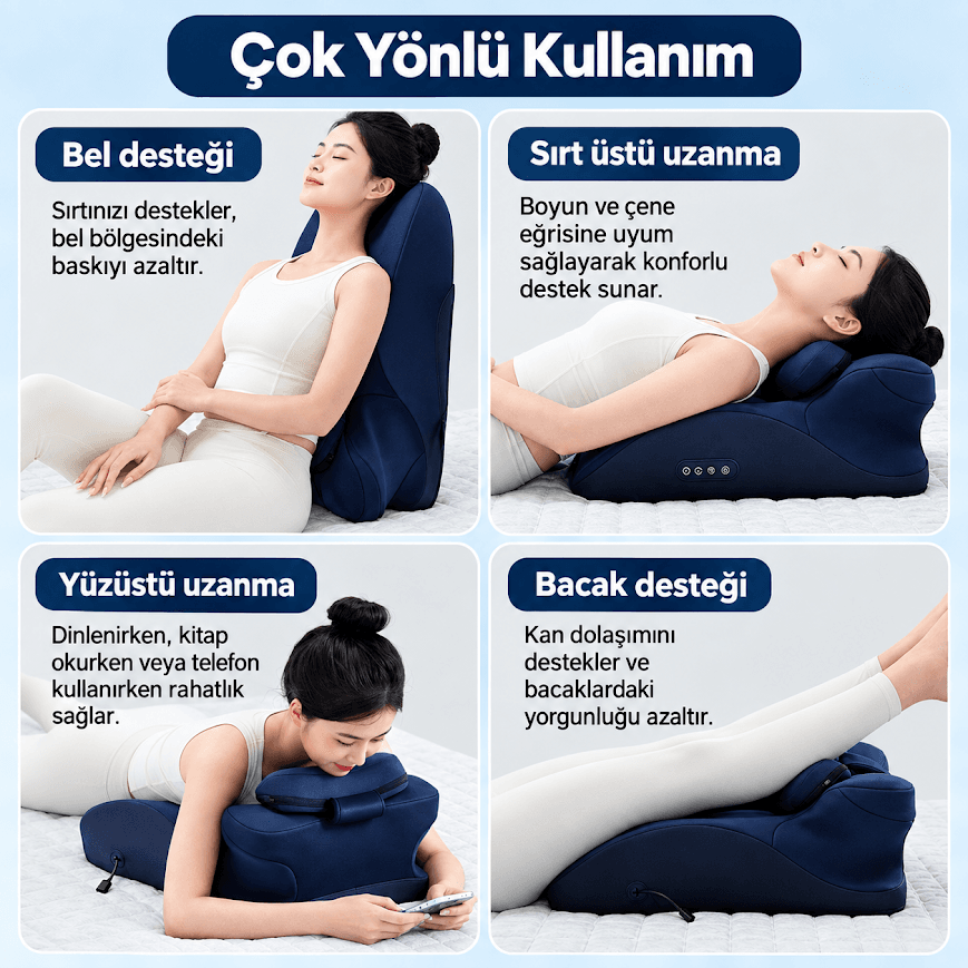 GLR PS-01 Shiatsu yoğurma başlıklı derin doku bel masaj yastığı