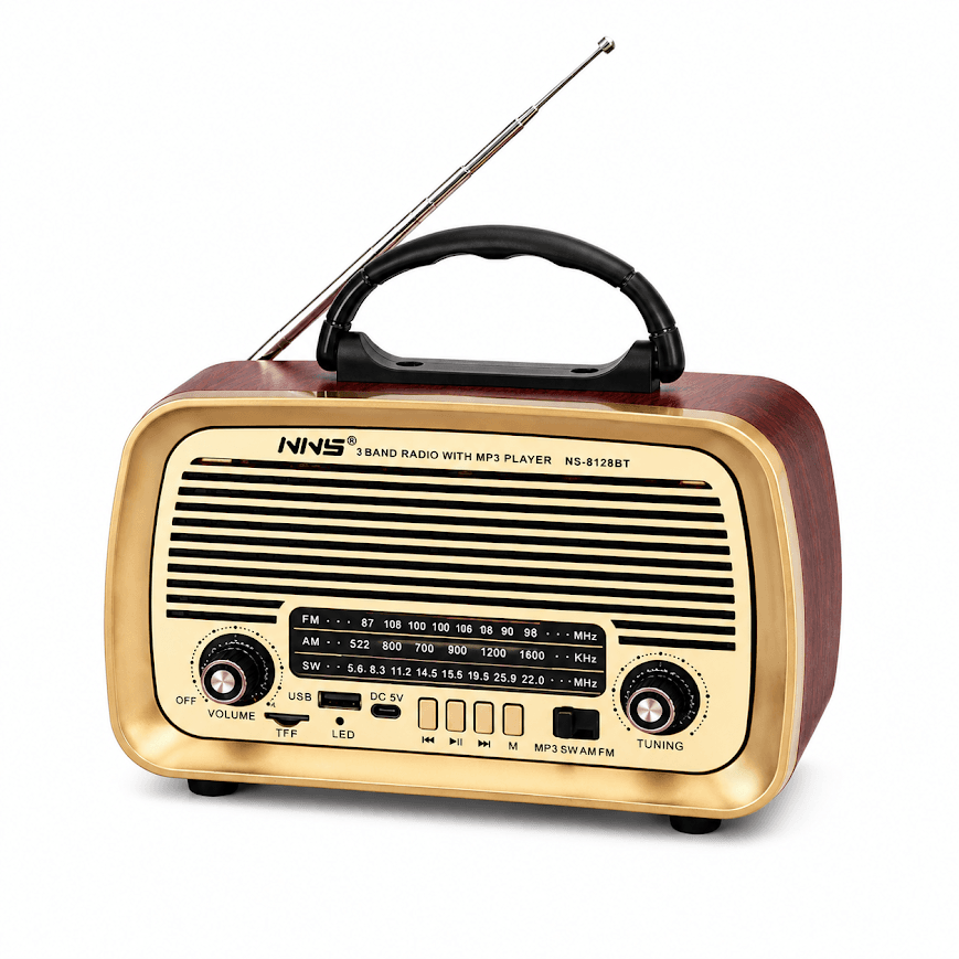 GLR NS-8128BT Nostaljik Görünümlü Bluetooth Radyo Hoparlör