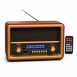 GLR NS-8076BT Kumandalı Nostaljik Görünümlü Bluetooth Radyo Hoparlör