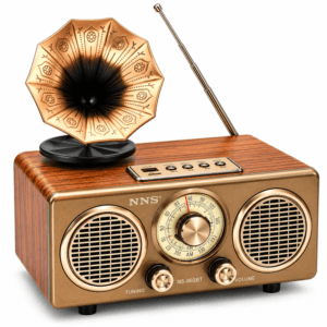 GLR NS-802BT nostaljik plak çalar görünümlü Bluetooth radyo hoparlör