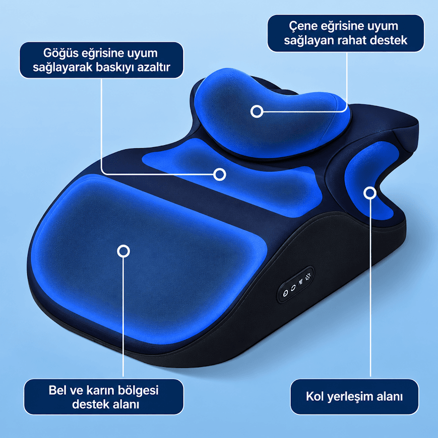 GLR PS-01 Shiatsu yoğurma başlıklı derin doku bel masaj yastığı