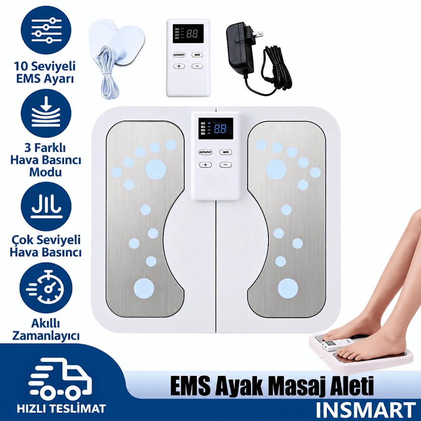 GLR SY-020 EMS teknolojili düşük frekanslı ayak masaj pedi
