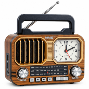 GLR NS-7116BT analog saatli nostaljik görünümlü Bluetooth radyo hoparlör