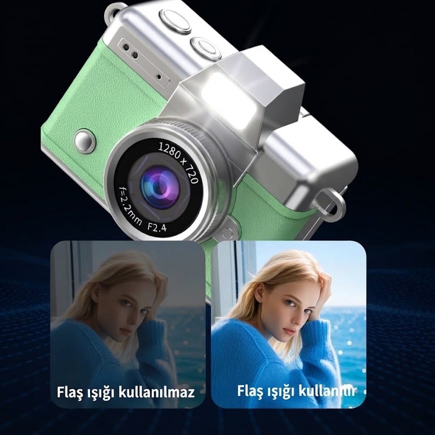GLR LK-027 selfie ekranlı avuç içi boyutunda mini dijital retro kamera