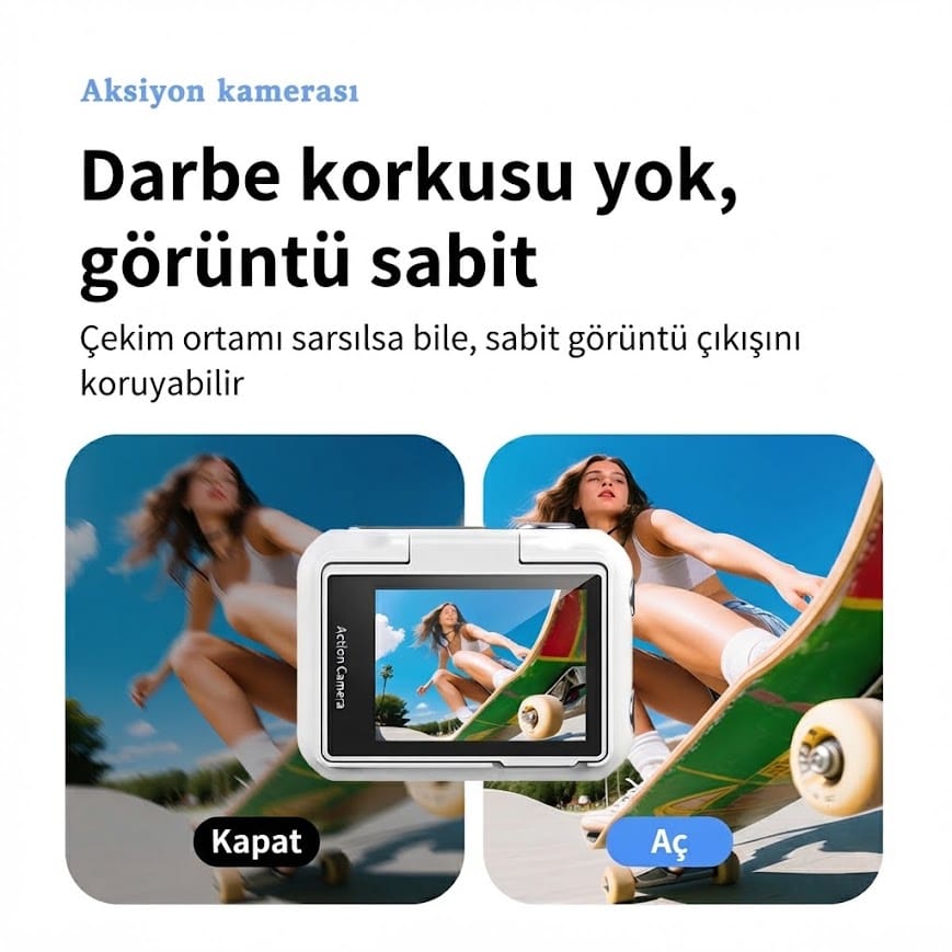 GLR LK-018 selfie ekranlı 1080P kompakt spor ve aksiyon kamerası