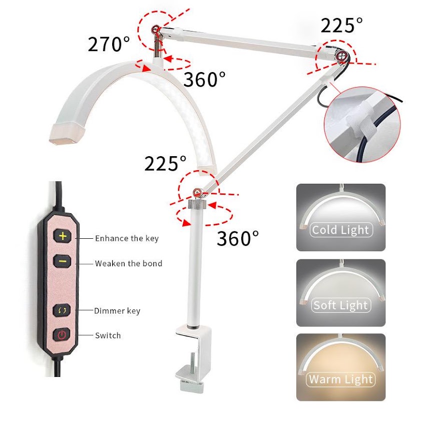 GLR HD-M3X 3 farklı ışık modlu kumandalı masaüstü LED lambası