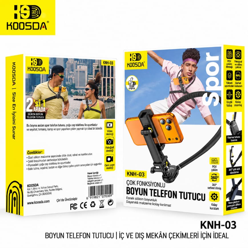 Koosda KNH-03 360 derece dönebilen başlık ve ergonomik boyun pedi